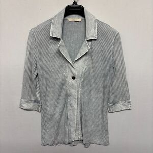 Testimony Women French Terry Blouse Top Shirt Size Small Gray USA C135 -15